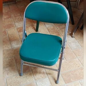 Teal Folding Chair with Metal Frame, Child 2 To 6 Yrs